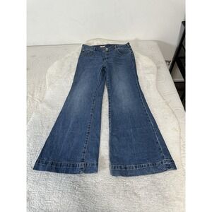 Pilcro Petites The Skipper Wide Leg Jeans Womens Size 31P Blue High-Rise Casual
